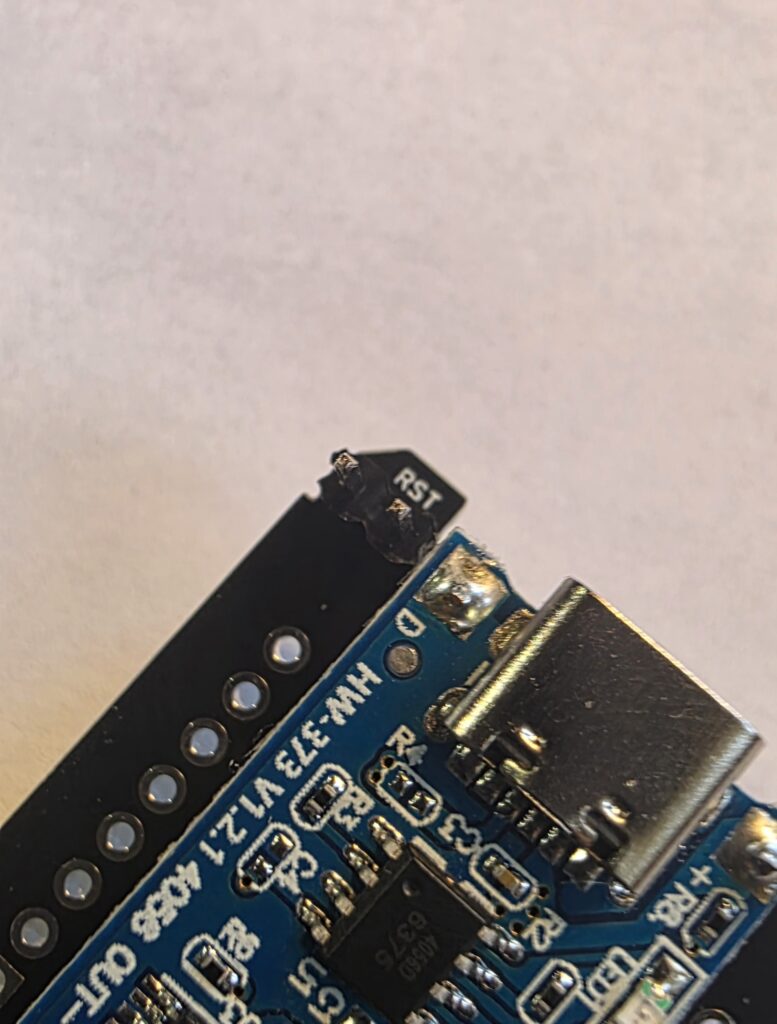 positionnement pins reset